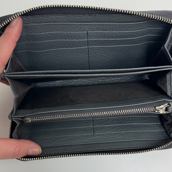 Gucci Dark Gray Leather Zipper Wallet - Picture 9 of 12